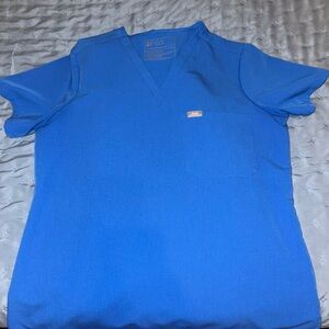 Figs Blue Short Sleeve Catarina scrub top